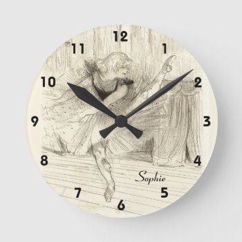The Ballet Dancer  Toulouse-lautrec Round Clock by DigitalDreambuilder at Zazzle