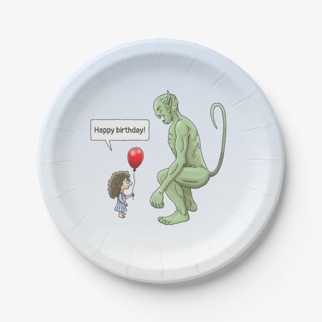 The Balloon Girl and The Goblin Paper Plates (Front)