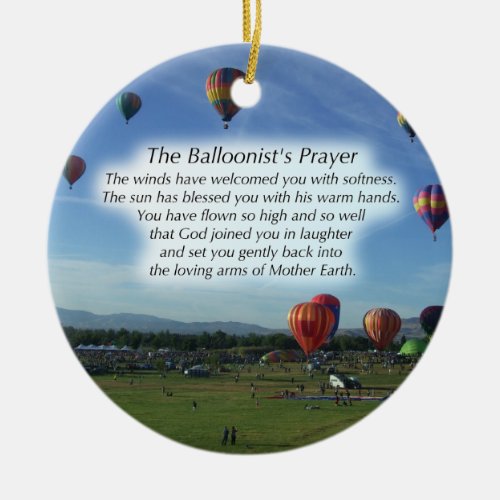 The Balloonists Prayer Christmas Ornament