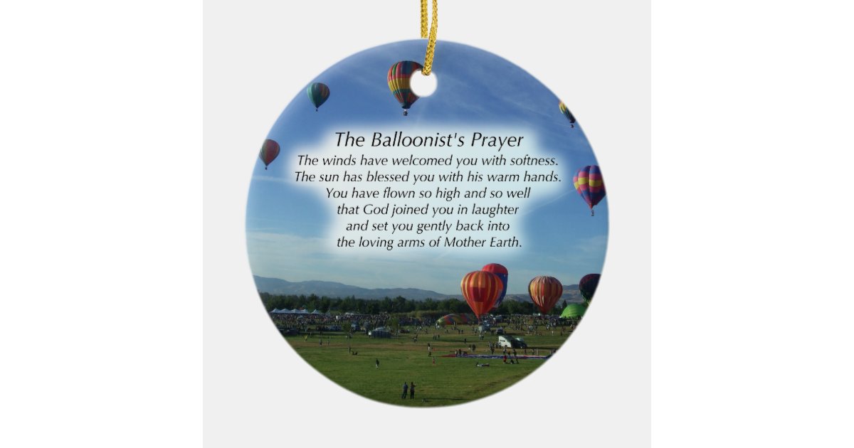 The Balloonist's Prayer Christmas Ornament Zazzle