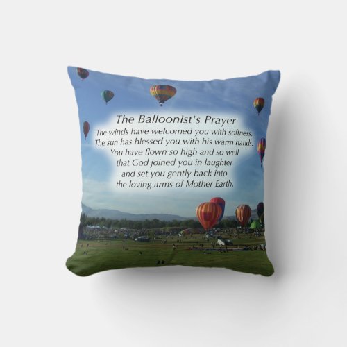 The Balloonists Prayer Pillow