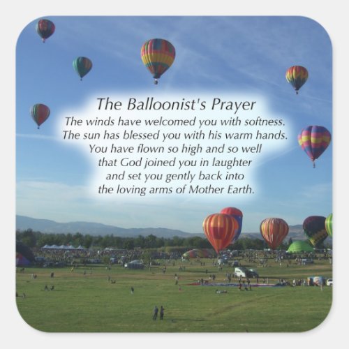 The Balloonists Prayer Stickers