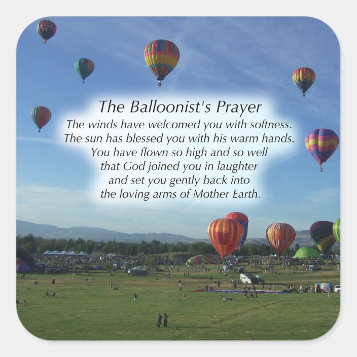 The Balloonist's Prayer Stickers | Zazzle.com