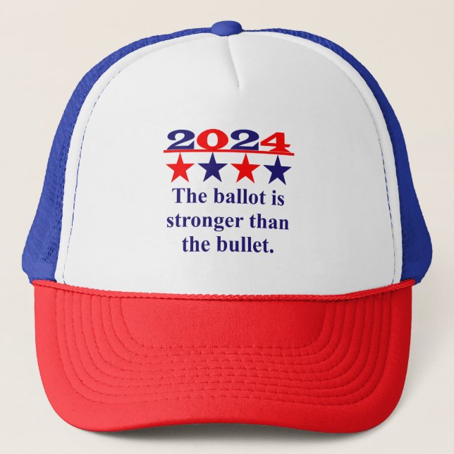 The Ballot Is Stronger Than The Bullet - Political Trucker Hat (Front)
