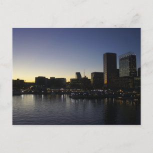 The Baltimore Inner Harbor at Night Postcard