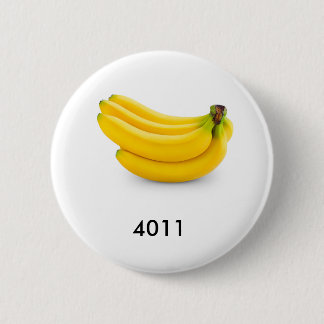 The bananas look good enough to eat. pinback button