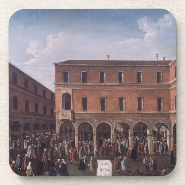 The Bancho del Giro in the Rialto, Venice Beverage Coaster (Front)