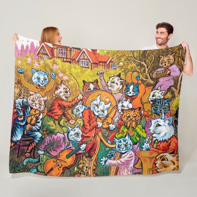 The Band Plays, Louis Wain Fleece Blanket (In Situ)