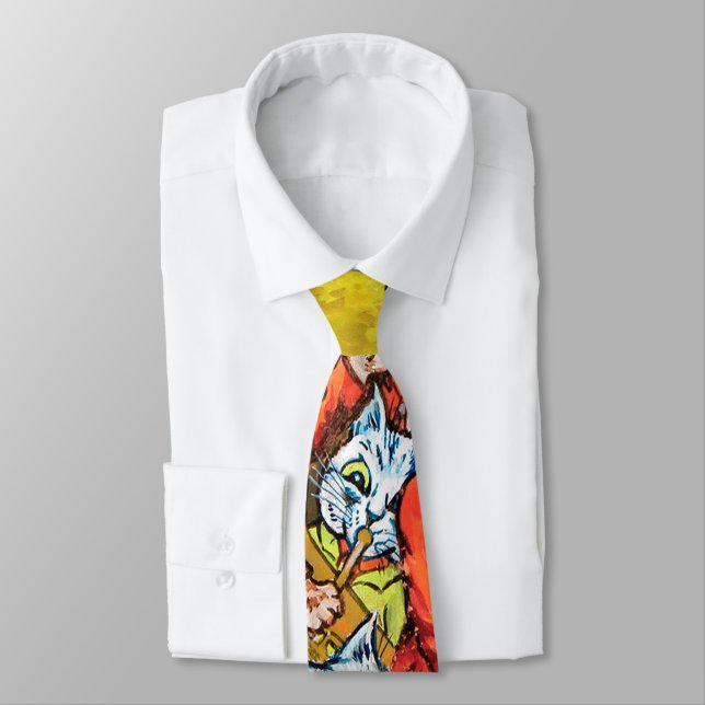 The Band Plays, Louis Wain Neck Tie (Tied)