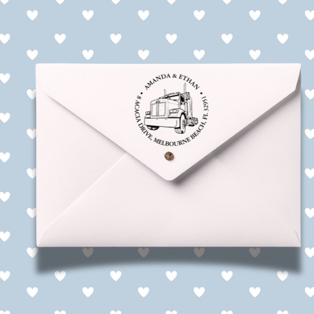 The Bandit Semi Truck Theme Self-inking Stamp (Perfect for truckers—add a personal touch to every document today!)