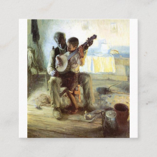 The Banjo Lesson By Henry Ossawa Tanner Square Business Card (Front)