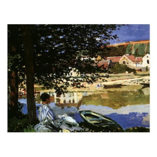 The Bank of the Seine, Bennecourt by Claude Monet Postcard
