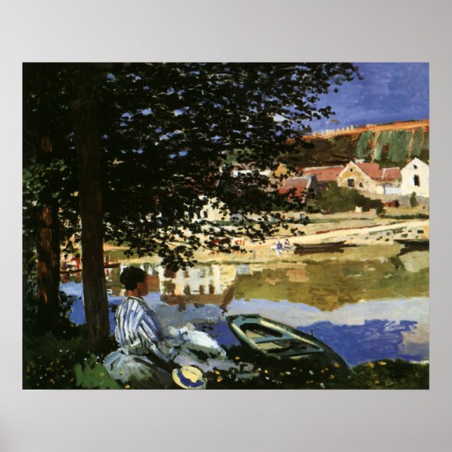 The Bank of the Seine, Bennecourt by Claude Monet Poster (Front)