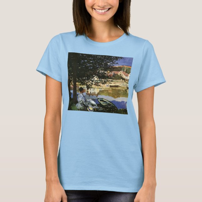 The Bank of the Seine, Bennecourt by Claude Monet T-Shirt (Front)