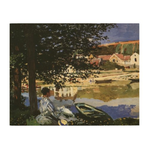 The Bank of the Seine Bennecourt by Claude Monet Wood Wall Decor