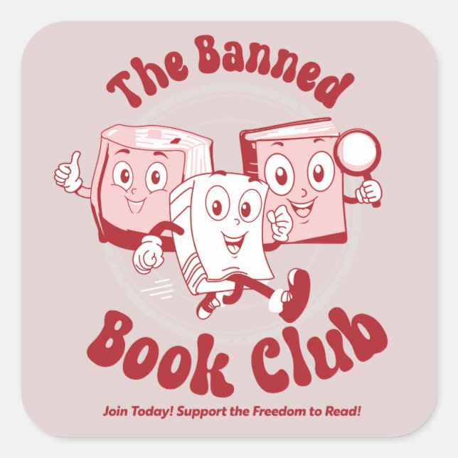 The Banned Book Club  Square Sticker (Front)