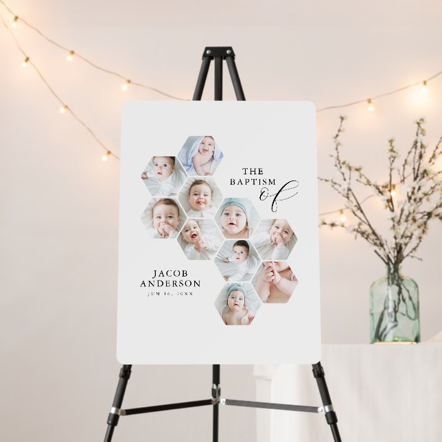 The Baptism  Modern 10 Photo Collage Foam Board (In Situ (Stand))