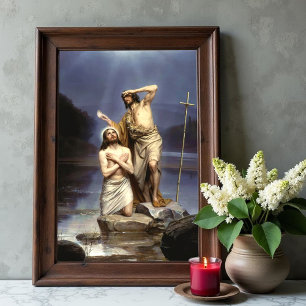 The Baptism of Christ by Carl Bloch, Religious Poster