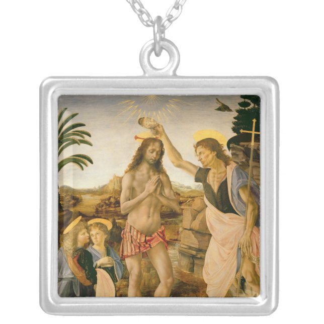 The Baptism of Christ by John the Baptist Silver Plated Necklace (Front)