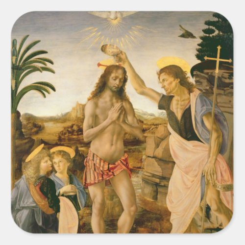 The Baptism of Christ by John the Baptist Square Sticker