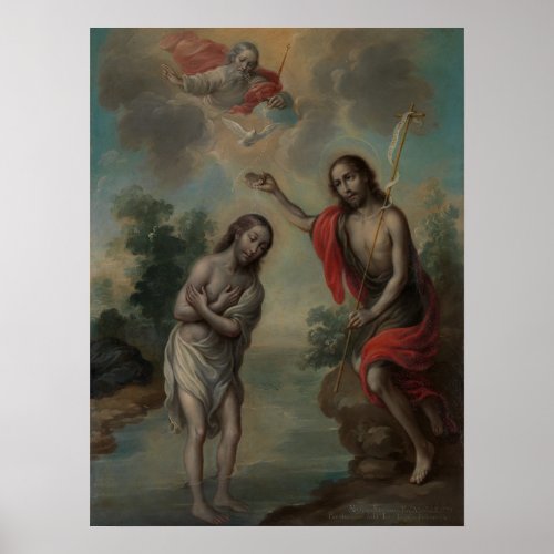 The Baptism of Christ by Nicols Enrquez Poster