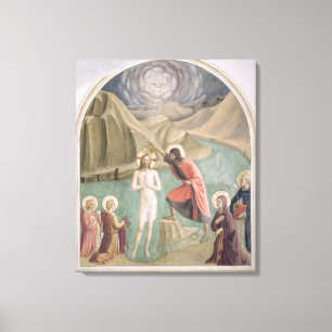 The Baptism of Christ, c.1438-45 (fresco) Canvas Print