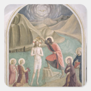 The Baptism of Christ, c.1438-45 (fresco) Square Sticker