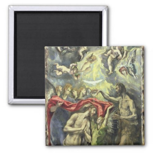 The Baptism of Christ c1597 oil on canvas Magnet