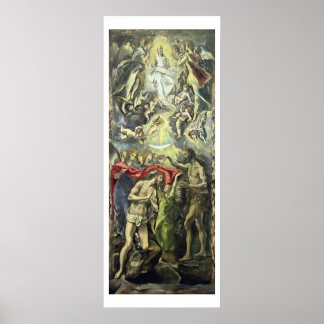 The Baptism of Christ, c.1597 (oil on canvas) Poster (Front)