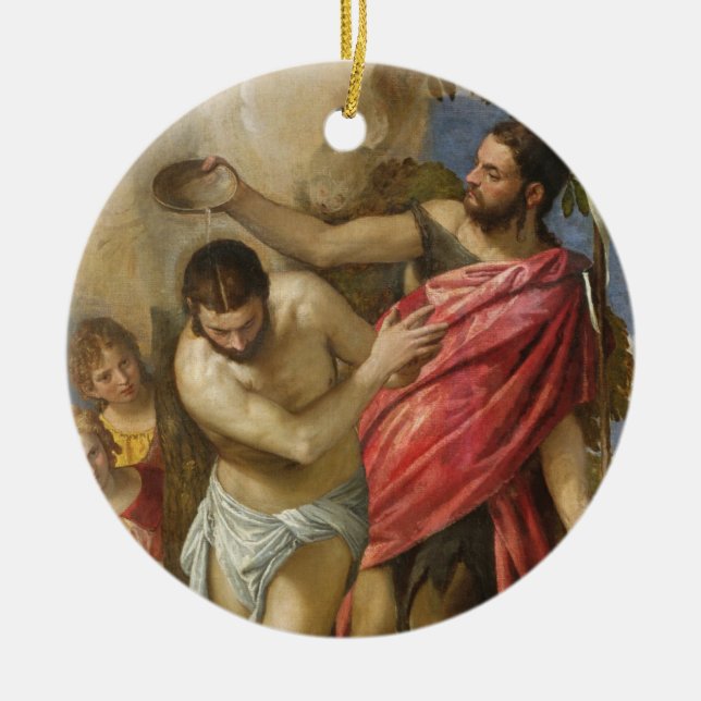 The Baptism of Christ Ceramic Ornament (Front)