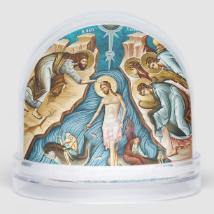 The Baptism of Christ Orthodox Christian Icon Snow Globe