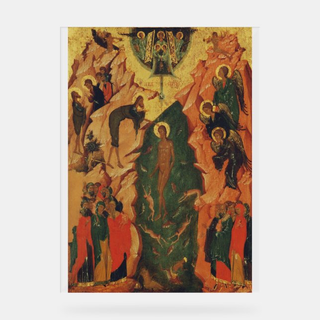 The Baptism of Jesus Christ Byzantine icon Acrylic Sign (Front)