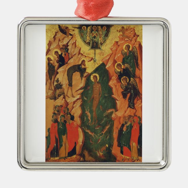 The Baptism of Jesus Christ Byzantine icon Metal Ornament (Front)