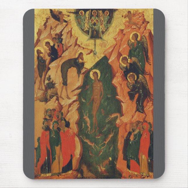 The Baptism of Jesus Christ Byzantine icon Mouse Pad (Front)