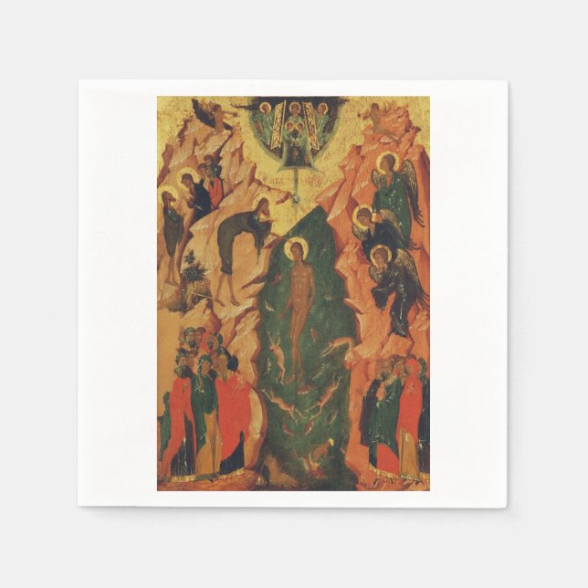 The Baptism of Jesus Christ Byzantine icon Napkins (Front)
