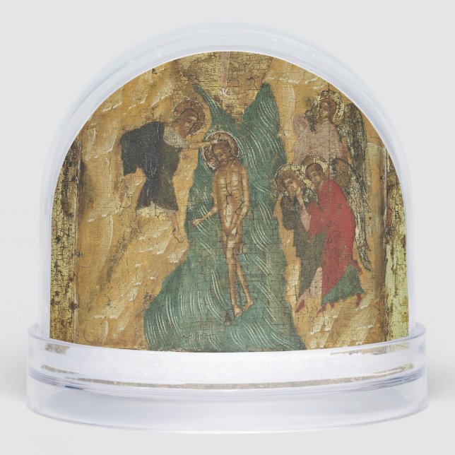 The Baptism of Jesus Christ Orthodox Icon Snow Globe (Front)