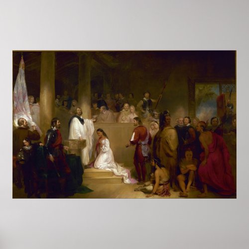 The Baptism of Pocahontas by John Gadsby Chapman Poster