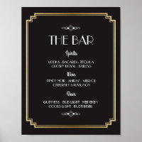 The Bar 1920's Art Deco Sign Wedding Reception