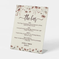 The Bar Boho Chic Wildflowers Wedding Drinks Menu