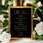 The Bar Elegant Calligraphy Wedding Bar Menu Sign<br><div class="desc">Elevate your wedding experience to new heights of sophistication and glamor with our stunning black and gold modern wedding suite! Customize it effortlessly with just a few clicks and create a celebration that’s uniquely yours. If you have any questions, need assistance, or want to tweak any details, don’t hesitate to...</div>