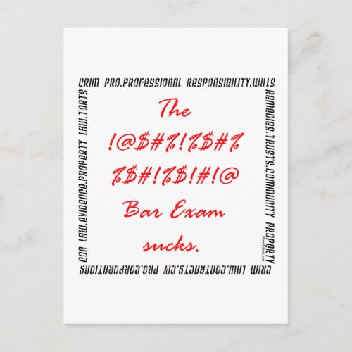 The  Bar Exam sucks Postcard