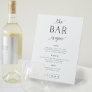 The Bar Is Open | Wedding Bar Menu Pedestal Sign