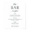 The Bar Is Open | Wedding Bar Menu Sign