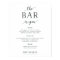 The Bar Is Open | Wedding Bar Menu Sign