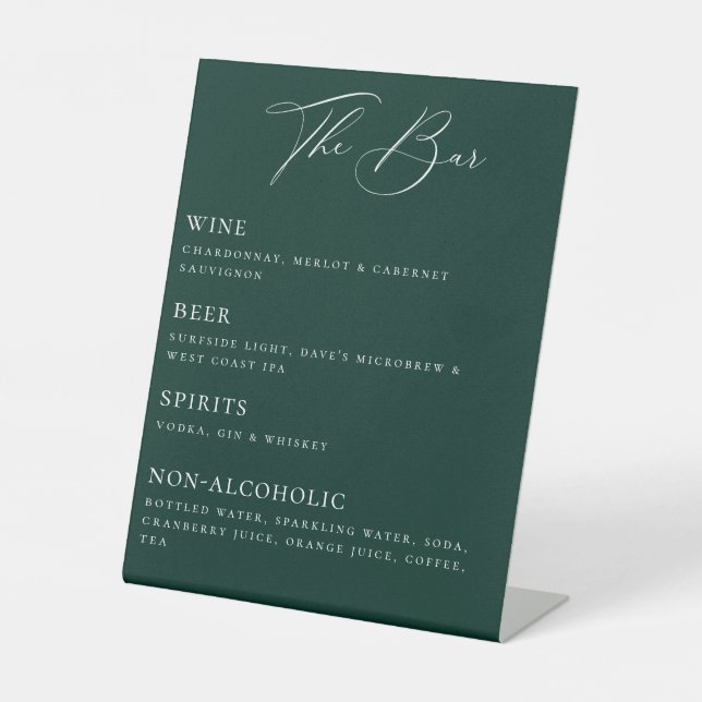 The Bar List Pedestal Sign (Front)