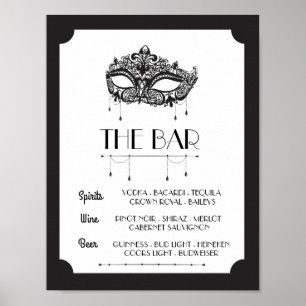 The Bar Masquerade Poster Sign Wedding Reception