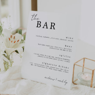 The Bar Minimalist Drinks Sign
