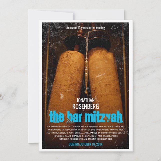 The Bar Mitzvah Movie Invitation (Front)