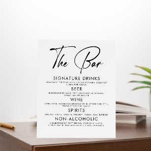 The Bar Sign Modern Stylish Typography Drinks Menu