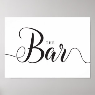 The Bar Sign. Wedding Outdoor Bar Drinks Poster